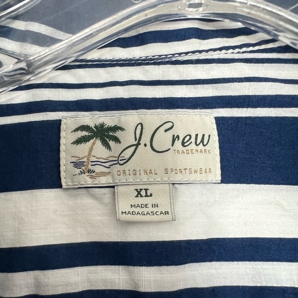 Size XL short sleeve Reimagined J Crew striped navy and white button down. - Picture 2 of 3
